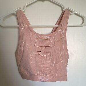 PINK Victoria's Secret Shimmery Blush Pink Cutout Back Bra